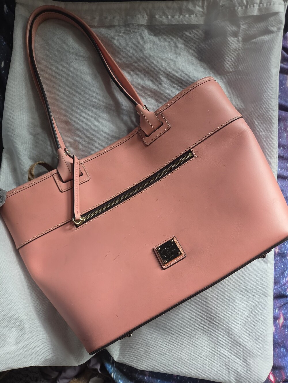 Dooney & Bourke Coral-Orange Leather Tote